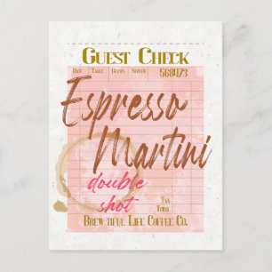 Espresso Martini Gast Check Ontvangst Typografie Briefkaart