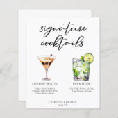 Espresso Martini Gin & Tonic Cocktail Wedding Menu (Voorkant / Achterkant)