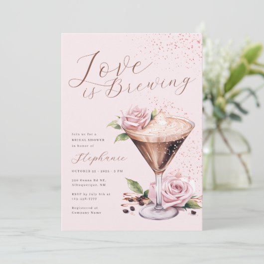 Espresso Martini Invitation à la douche nuptiale (Debout devant)
