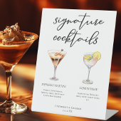 Espresso Martini Lemon Drop Cocktails Bruiloft Men Reclamebord Met Voetstuk