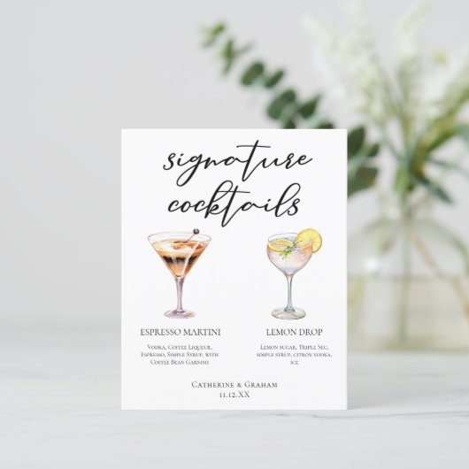 Espresso Martini Lemon Drop Cocktails Menu (Staand voorkant)