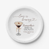 Espresso Martini Love brouwt Vrijgezellenfeest Papieren Bordje (Voorkant)