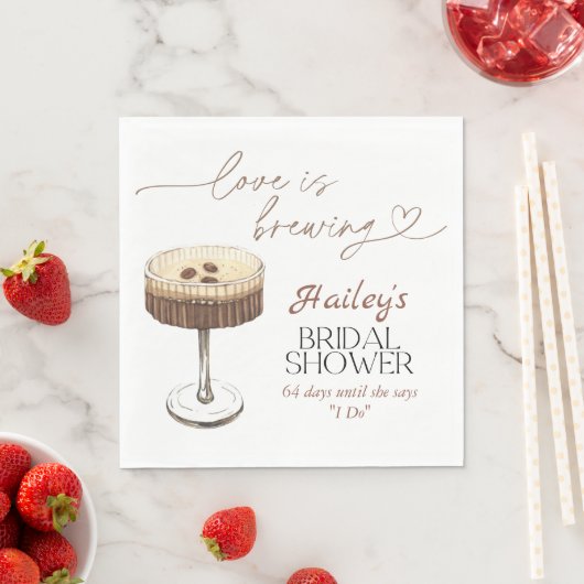 Espresso Martini Love brouwt Vrijgezellenfeest Servet (Insitu)