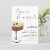 Espresso Martini Love Is Brewing Bridal Shower Kaart (Staand voorkant)
