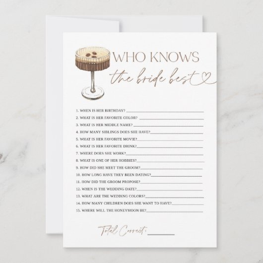 Espresso Martini Love Is Brewing Bruiloft Feest Feestdagenkaart (Voorkant)