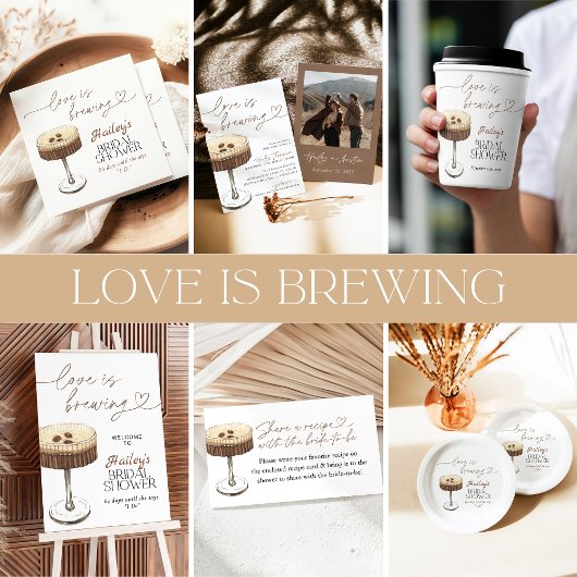 Espresso Martini Love Is Brewing Bruiloft Feest Feestdagenkaart