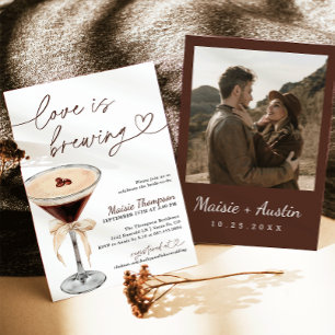 Espresso Martini Love Is Brewing Bruiloftsfeest Kaart