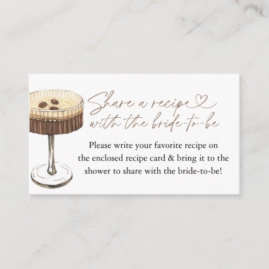 Espresso Martini Love Is Brewing Recept Verzoek Informatiekaartje (Voorkant)