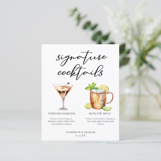 Espresso Martini Moscow Mule Cocktail Mariage Menu (Debout devant)