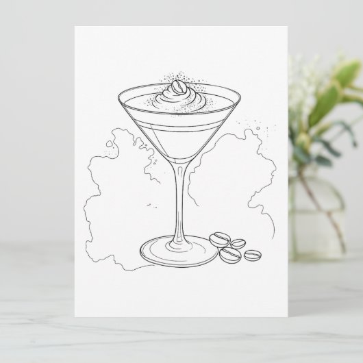 Espresso Martini Paint en Sip Afbeeldingen Kaart (Staand voorkant)