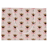 Espresso Martini Pattern Pink Groot Cadeauzakje (Achterkant)