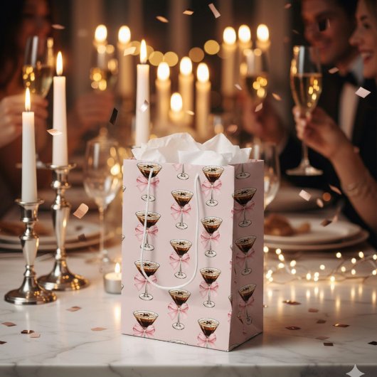 Espresso Martini Pattern Pink Medium Cadeauzakje