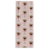 Espresso Martini Pattern Pink Wijn Cadeautas (Voorkant)