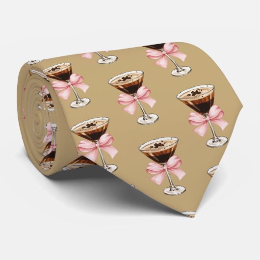 Espresso Martini Pattern Stropdas (Opgerold)
