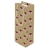 Espresso Martini Pattern Wijn Cadeautas (Voorkant Gekanteld)