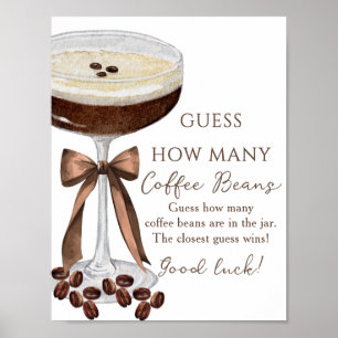 Espresso Martini Raad Hoeveel Bruidsfeest Spel Poster