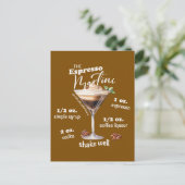 Espresso Martini Recept Cocktail illustratie Briefkaart (Staand voorkant)