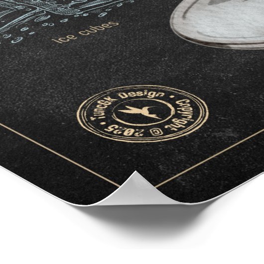 Espresso Martini Recette Tableau noir Cocktail Art (Coin)