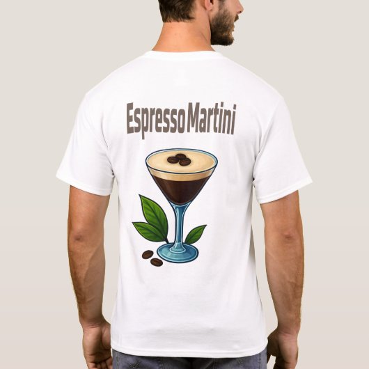 Espresso Martini T-Shirt – Bold Coffee Cocktail (Achterkant)