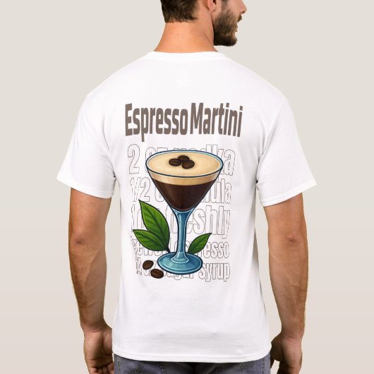 Espresso Martini T-Shirt – Bold Coffee Cocktail (Achterkant)