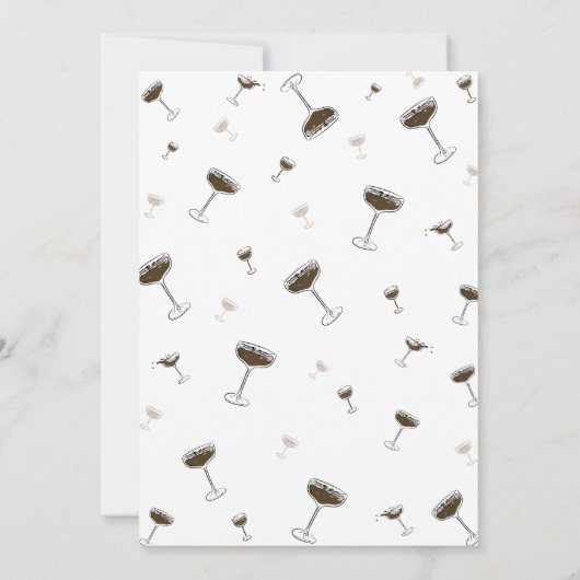 Espresso Martini Tini Bit Anniversaire Invitation (Dos)