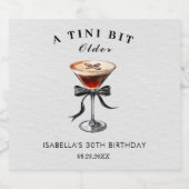 Espresso Martini Tini Bit Older Birthday Party Sparkling Wijnetiket (Enkel label)
