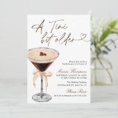 Espresso Martini Tini Bit Older Verjaardagsfeest Kaart (Staand voorkant)