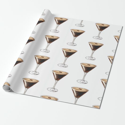 Espresso Martini-viering Cadeaupapier (Uitgerold)