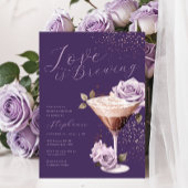 Espresso Martini Violet Douche nuptiale Invitation