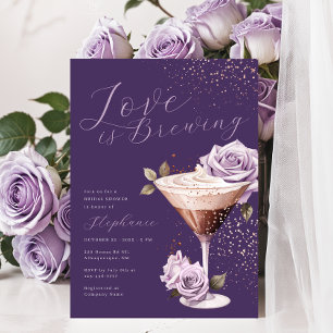Espresso Martini Violet Douche nuptiale Invitation