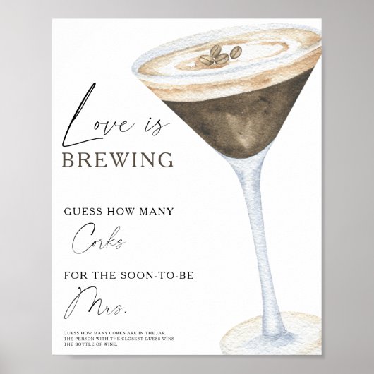 Espresso Martini Vrijgezellenfeest Hoeveel kurken Poster (Voorkant)