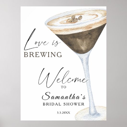 Espresso Martini Vrijgezellenfeest Welkom Poster (Voorkant)