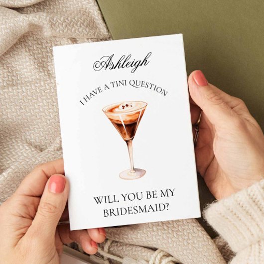 Espresso Martini wordt mijn bruidsmeisje Kaart