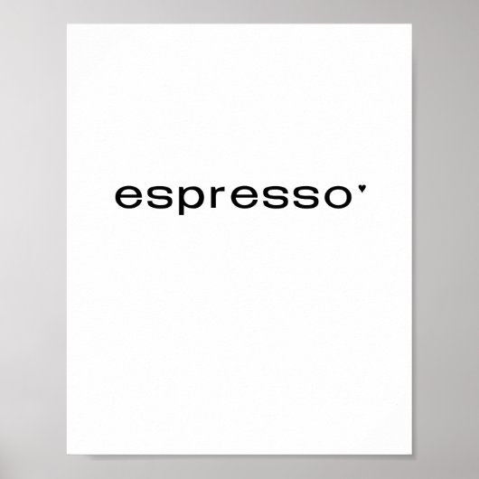 Espresso - minimalistic typography poster (Voorkant)