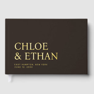 Espresso Moderne Mariage Foil Livre d'Invité