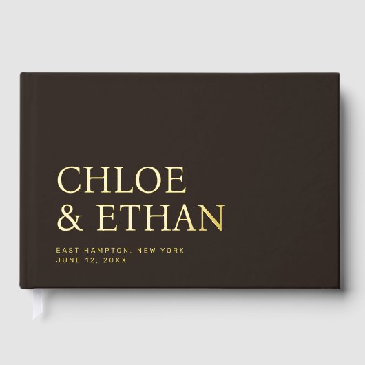 Espresso Moderne Mariage Foil Livre d'Invité (Recto)
