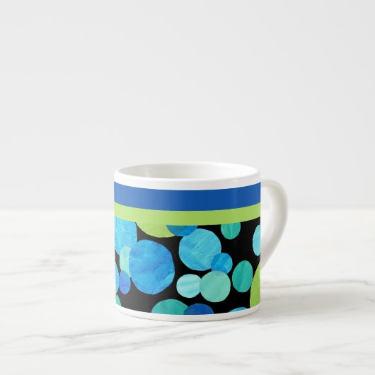Espresso Mok met Blue Moons Pattern (Voorkant rechts)