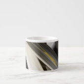Espresso Mug Abstrait Art Noir Blanc Or (Devant)