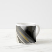 Espresso Mug Abstrait Art Noir Blanc Or (Devant droit)