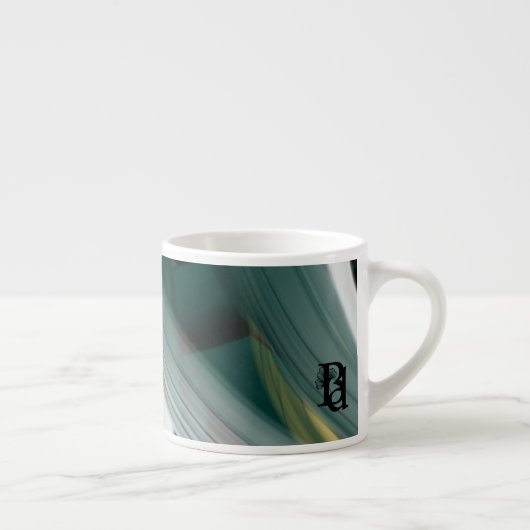 Espresso Mug Abstrait Art noir blanc vert (Droite)