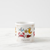 Espresso Mug d'animaux marins vintages (Devant)