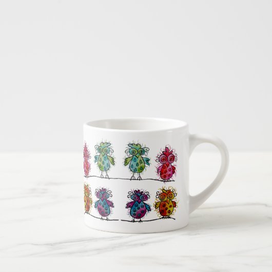 Espresso Mug (Oiseaux lunaires 01) (Droite)