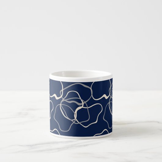 Espresso mug ondulé bleu foncé (Devant)