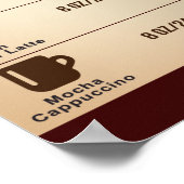 Espresso Poster de la carte de boisson, Infographi (Coin)