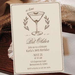 Espresso Tini beetje ouder Elegante 30e verjaardag Kaart