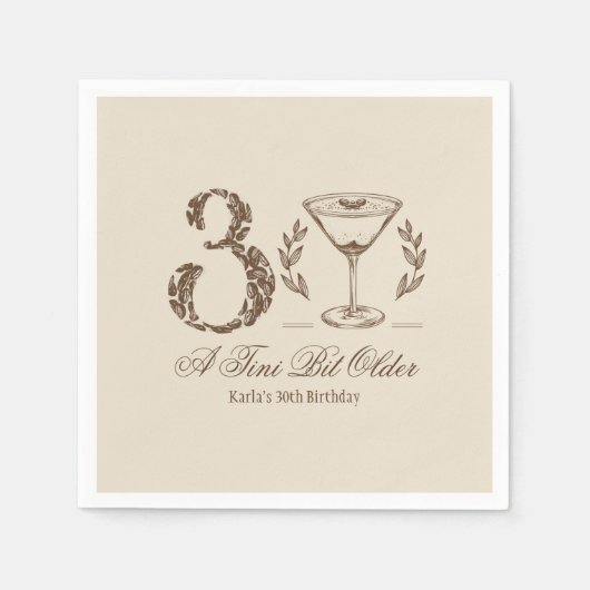 Espresso Tini Bit Ouder 30ste verjaardag Servet (Voorkant)