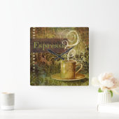 Espresso Vierkante Klok (Huis)