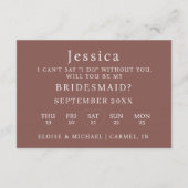 Espresso Will You Be My Bridesmaid Proposal Card Kaart (Achterkant)