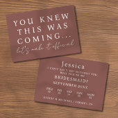 Espresso Will You Be My Bridesmaid Proposal Card Kaart