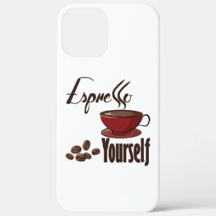 Espresso Yourself Coffee Pun Express uzelf iPhone 12 Pro Max Hoesje